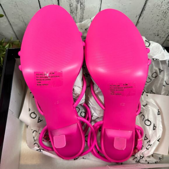 AQUA Women's Arlow Ankle Strap High Heel Fuschia Sandals Size 6.5 $108 - Picture 7 of 9